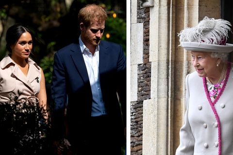 Schlammschlacht bei den Windsors: Meghan (li.) und Harry bereiten der Queen Sorgen.