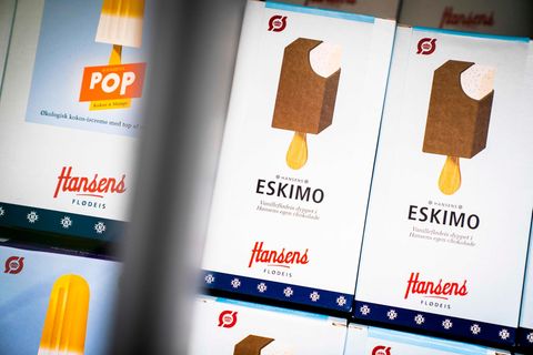 Eis mit dem Namen "Eskimo" der dänischen Firma Hansens Is