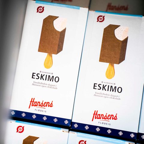 Eis mit dem Namen "Eskimo" der dänischen Firma Hansens Is