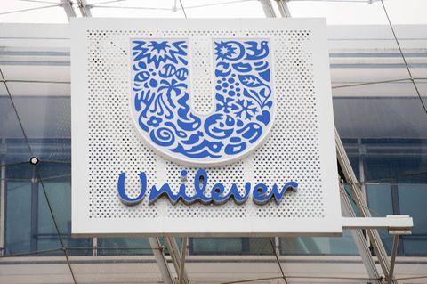Das blaue U im Logo des Konzerns Unilever