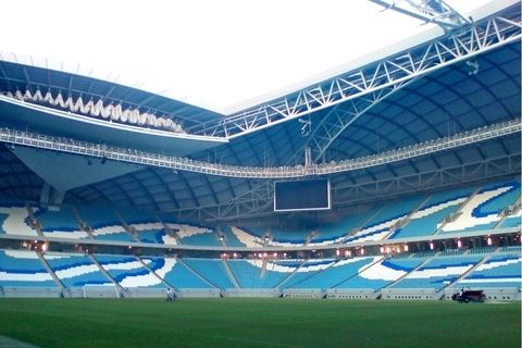 Das Al Janoub Stadium in Katar, 17 Kilometer von Doha entfernt, ist eines der WM-Stadien und hat aktuell einen Rasen