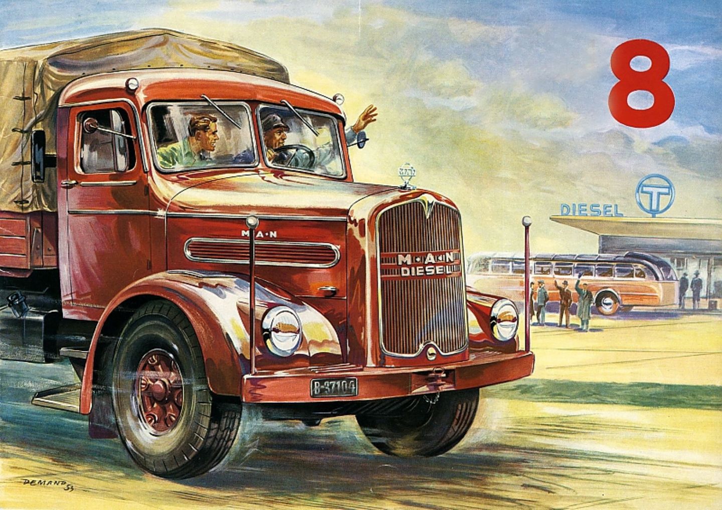 Der MAN F8 kam 1951 auf den Markt und war ein Haubenlenker Lkw