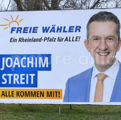 Wahlplakat Freie Wähler mit Joachim Streit
