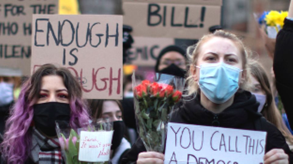 Frauen protestieren in London