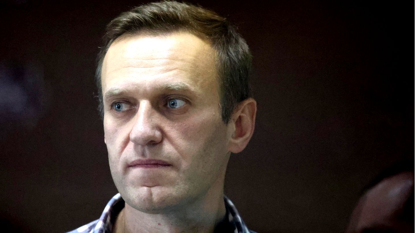 Alexej Nawalny während einer Gerichtssitzung in Moskau
