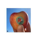 Klimaapfel bei “My Supper”: Ein Apfel mit Druckstellen und Klimaapfel-Aufkleber #klimaapfel