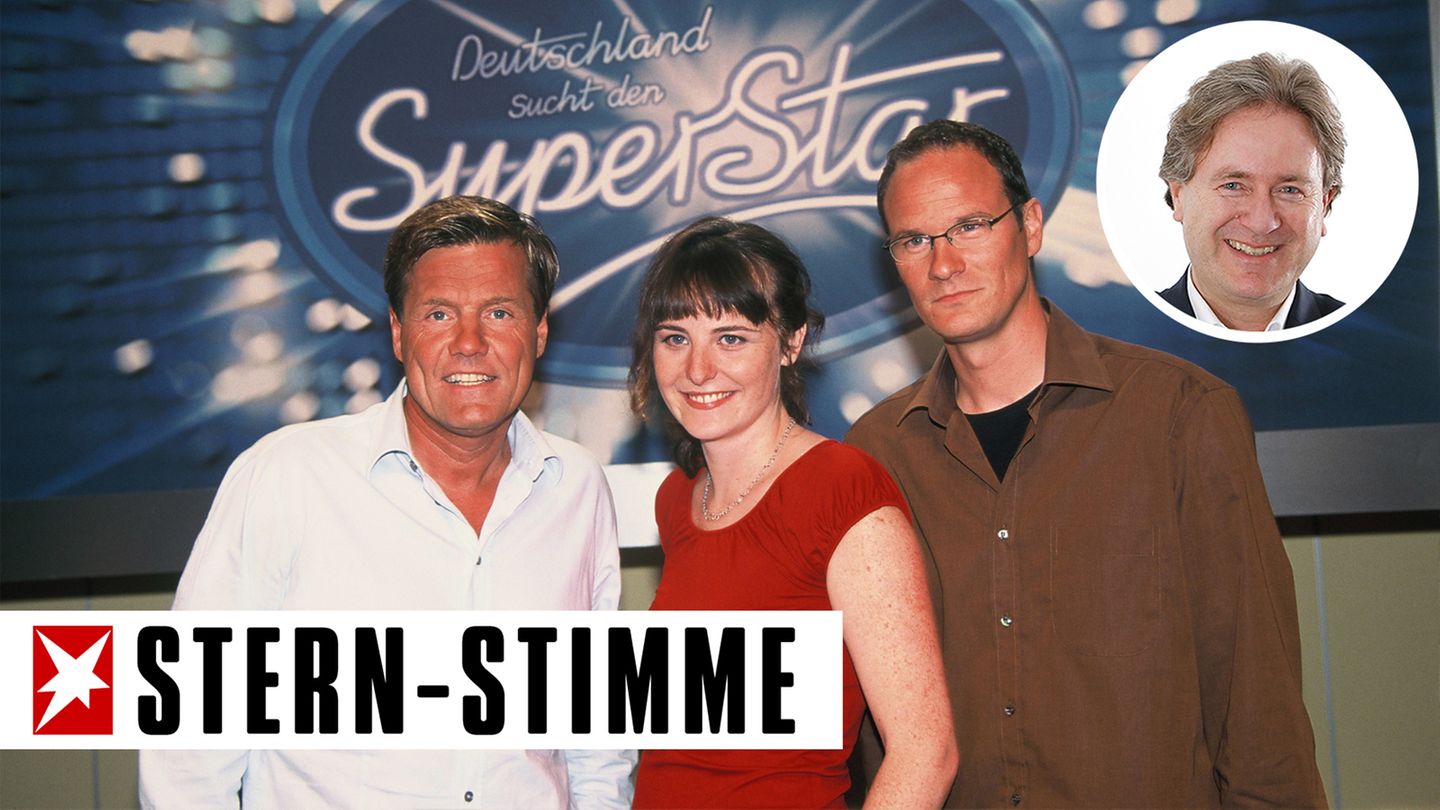 Damals, 2002: Dieter Bohlen und seine Mit-Juroren Shona Fraser und Thomas Bug kündigen ein neues TV-Format an - DSDS ist geboren