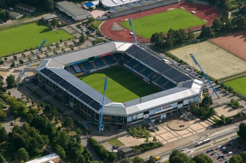Das Ostseestadion, die Heimspielstätte von Hansa Rostock