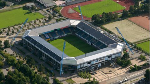 Das Ostseestadion, die Heimspielstätte von Hansa Rostock