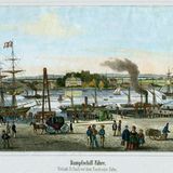 Ab 1866 zog der Hafen an den Sandtorkai und verlagerte sich immer weiter an die Elbe. An den Landungsbrücken sah es um 1870 noch so aus.