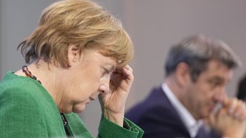 Angela Merkel und Markus Söder nach den Oster-Lockdown-Beratungen