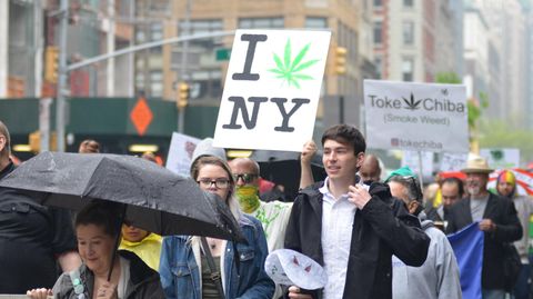 Demonstration für die Legalisierung von Marihuana in New York im Mai 2019​​​​​​​