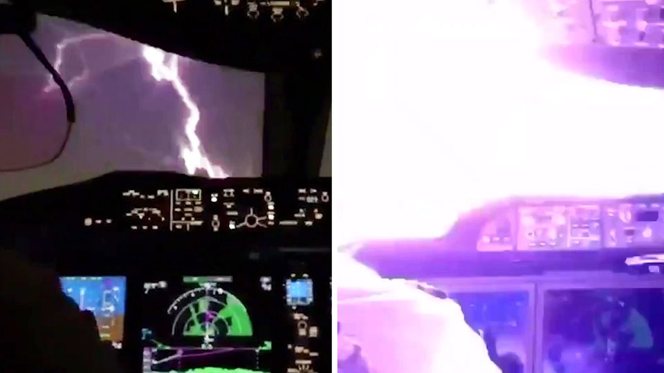 Schrecksekunde im Cockpit: Blitz schlägt in Boeing 737 Max ein