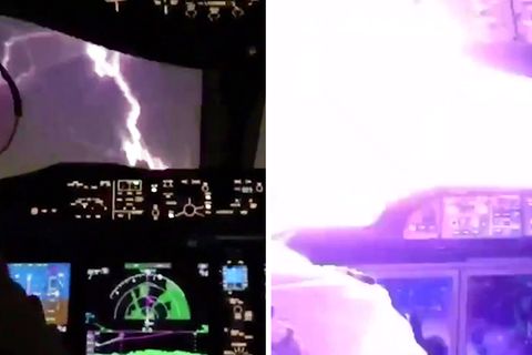 Schrecksekunde im Cockpit: Blitz schlägt in Boeing 737 Max ein