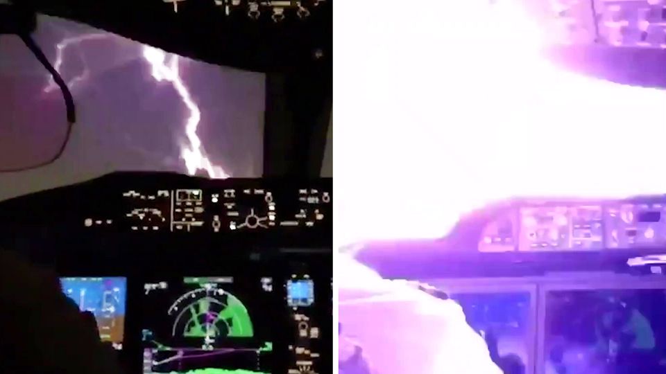 Schrecksekunde im Cockpit: Blitz schlägt in Boeing 737 Max ein Schrecksekunde im Cockpit: Blitz schlägt in Boeing 737 Max ein