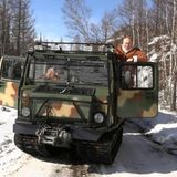 Der Chef fährt selbst. Putin in seinem GAZ-3351.