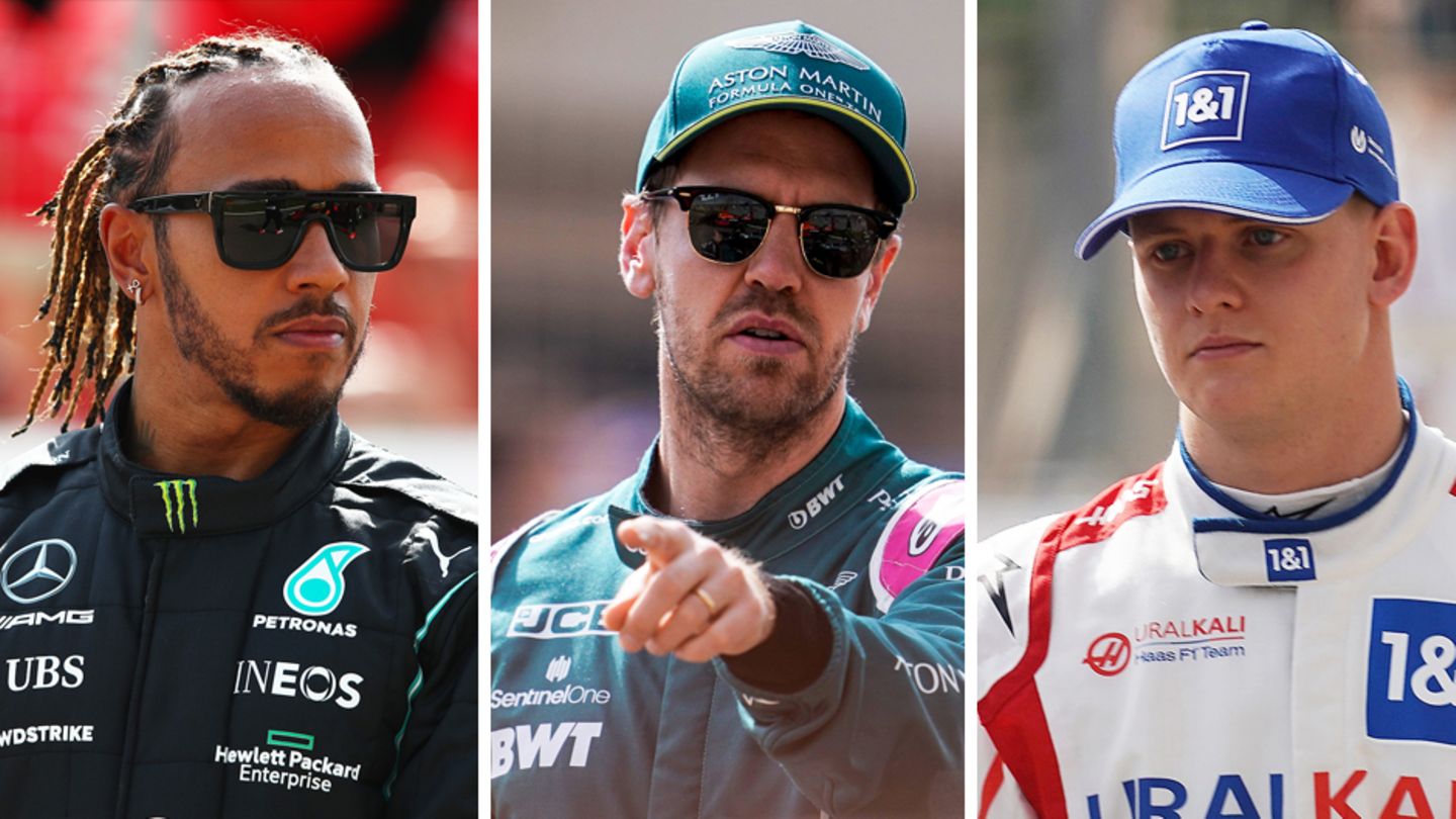 The champion of the world and the famous apprentice: Lewis Hamilton, Sebastian Vettel and Mick Schumacher