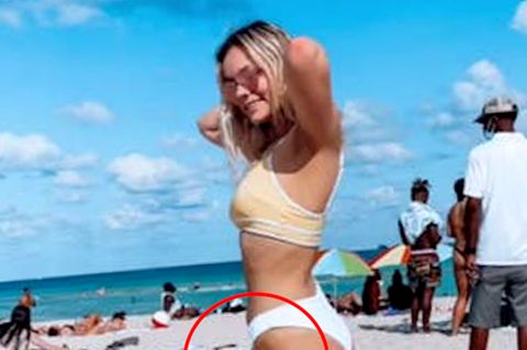 Tiktokerin schießt Bikini-Foto am Strand – und realisiert erst später wonach es aussieht