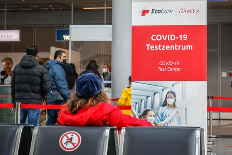 Eines der Ecocare-Schnelltestzentrum am Flughafen Düsseldorf
