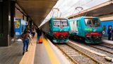 Roma Termin, Bahnsteig mit Loks