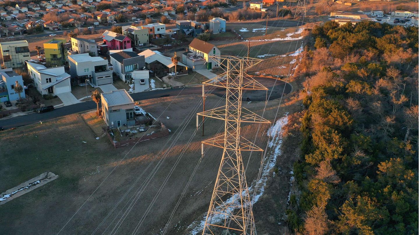 Stromleitungen in Austin, Texas