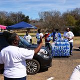 Wasserausgabe in Jackson, Mississippi
