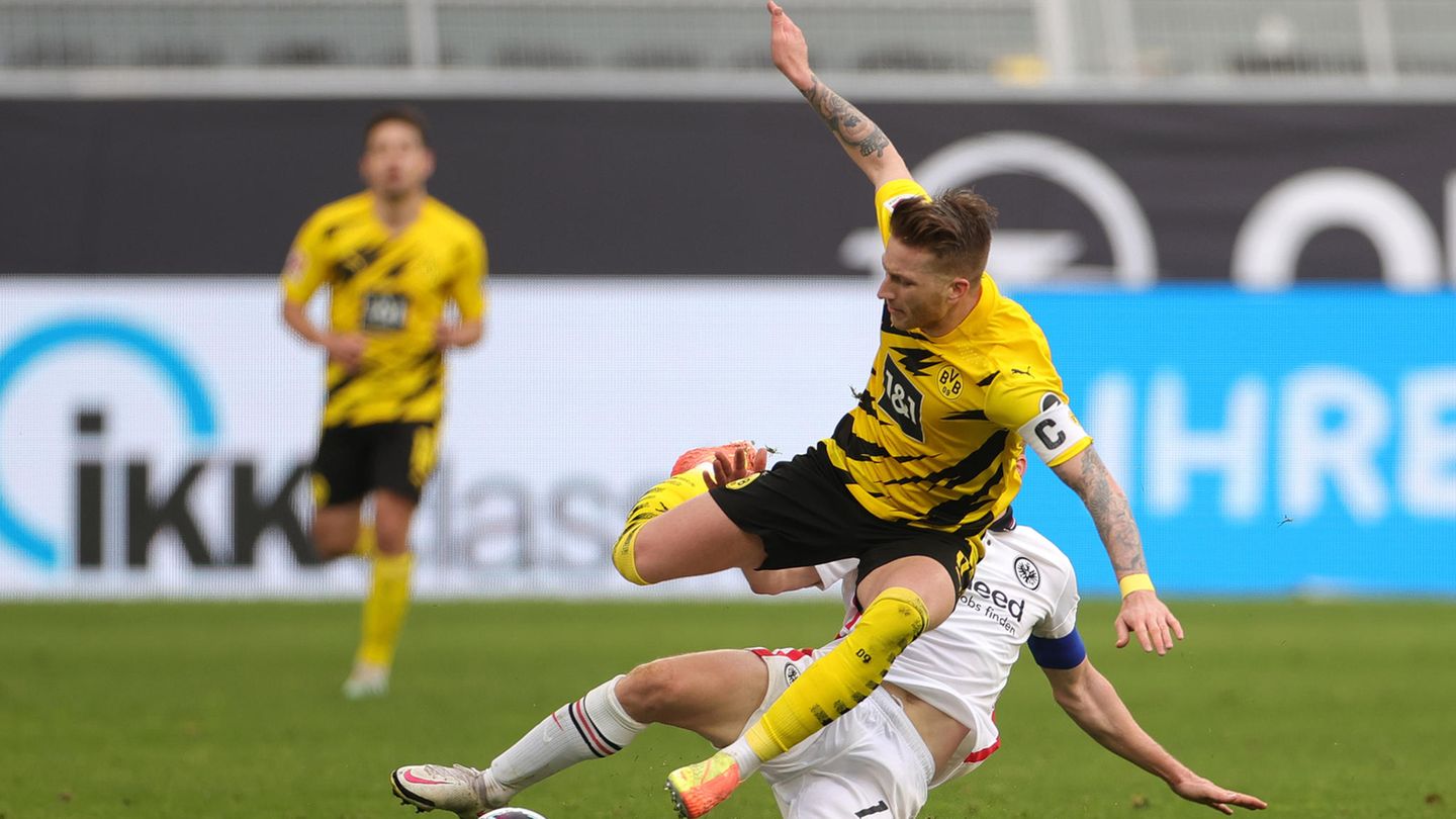 Frankfurts Sebastian Rode lässt Marco Reus über die Klinge springen