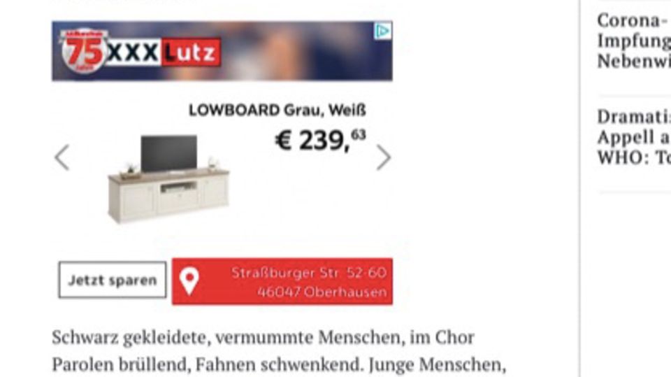 Werbung für XXXLutz Werbung für XXXLutz