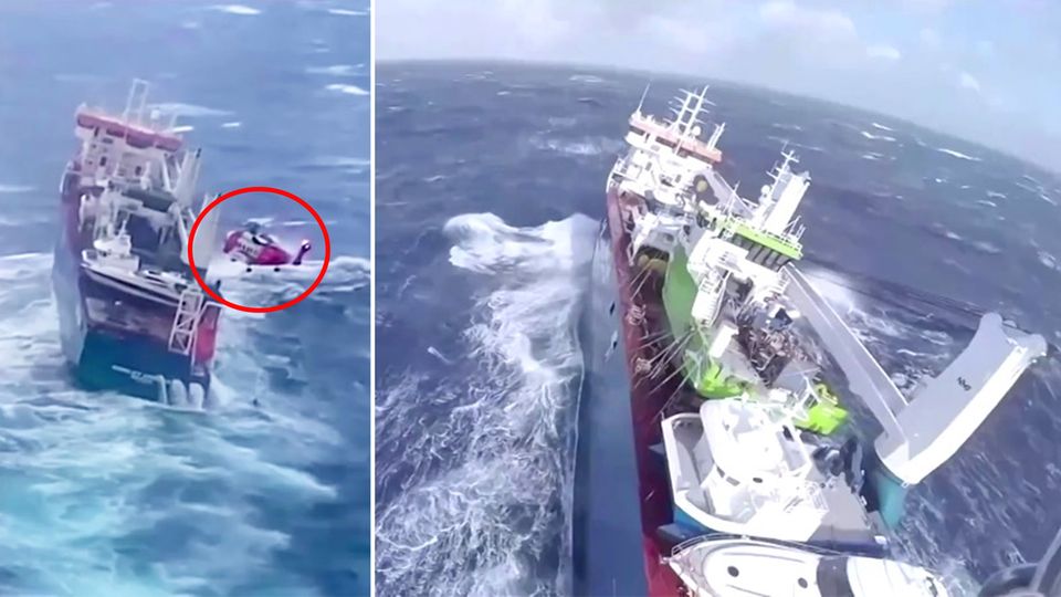 "Eemslift Hendrika": Frachter treibt manövrierunfähig in der Nordsee vor Norwegen – Besatzung spektakulär gerettet