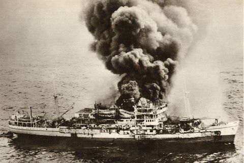 Explosion auf der MV Dara