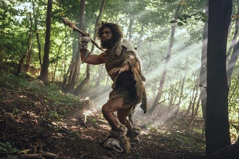 Steinzeitmensch bei der Jagd