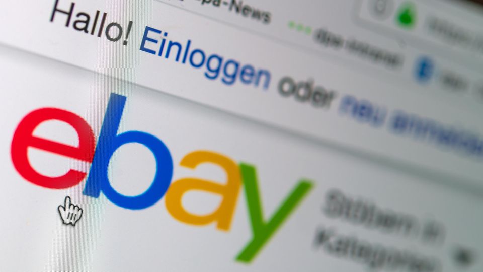 Das Logo von Ebay auf der Startseite der Internet-Verkaufsplattform
