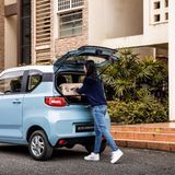 Die Reifengröße macht deutlich, dass der Mini EV kein Sportwagen ist.