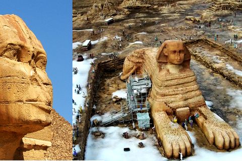 Die Sphinx im Schnee – Ist das Foto ein dreister Fake?