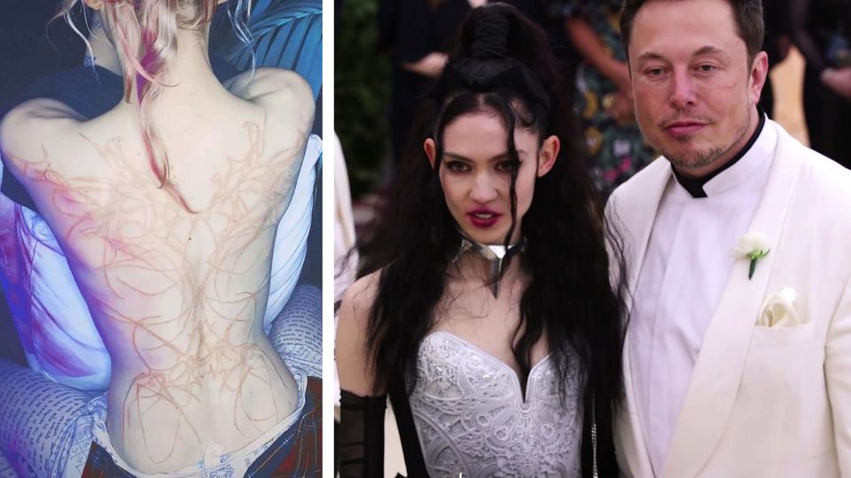 Grimes Rücken schmückt "Alien-Narben"-Tattoo