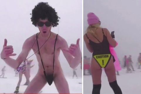 Skurriles Festival: "Anti-Coronavirus-Stimmung" – 700 Skisportler jagen halbnackt die Piste runter