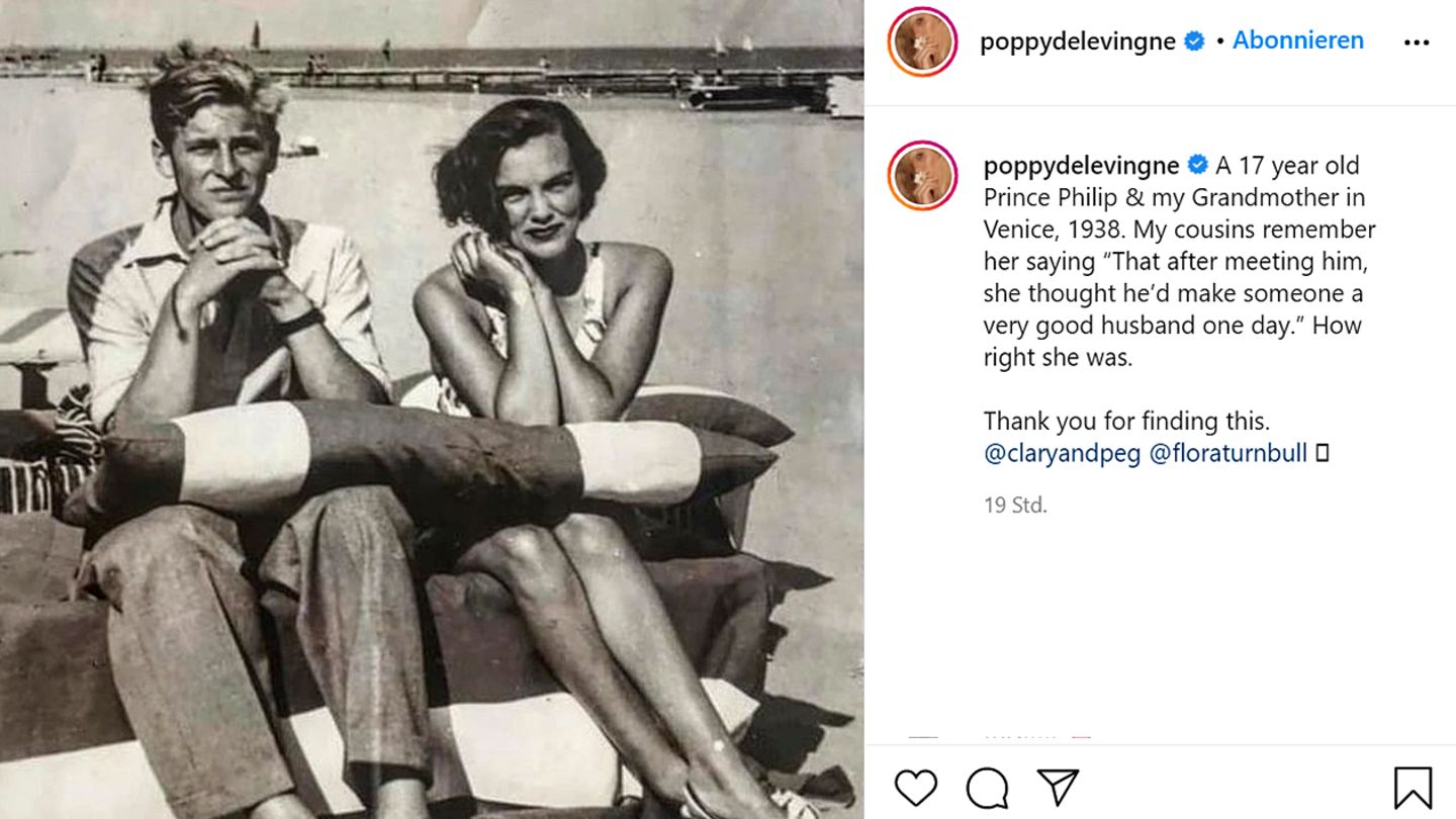 Poppy Delevingne Teilt Nostalgisches Foto Von Ihrer Oma Und Prinz Philip Stern De