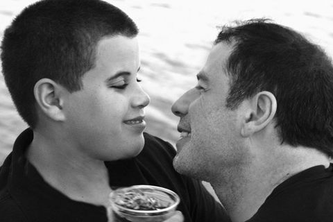 Der 2009 verstorbene Jett (†16) und sein Vater, John Travolta