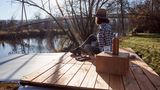 Auch die Dachterrasse ist aus echtem Holz gemacht.