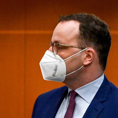 German Health Minister and Christian Democratic Union (CDU) politician Jens Spahn arrives for the weekly cabinet meeting on April 13, 2021 at the Chancellery in Berlin. (Photo by John MACDOUGALL / various sources / AFP)