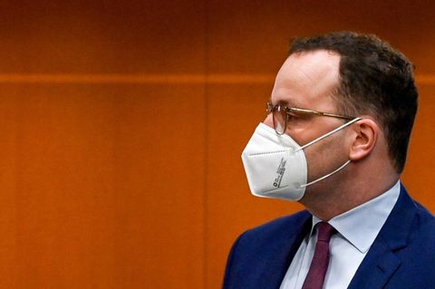German Health Minister and Christian Democratic Union (CDU) politician Jens Spahn arrives for the weekly cabinet meeting on April 13, 2021 at the Chancellery in Berlin. (Photo by John MACDOUGALL / various sources / AFP)
