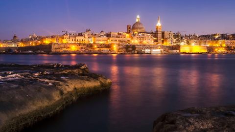 Die Stadtsilhouette von Valetta, der Hauptstadt von Malta