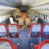 In der Kabine des ehemaligen Langstreckenjets auf dem Gollenberg sind heute Interflug-Museum und ein Standesamt untergebracht.