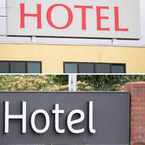 Schriftzüge von Hotels