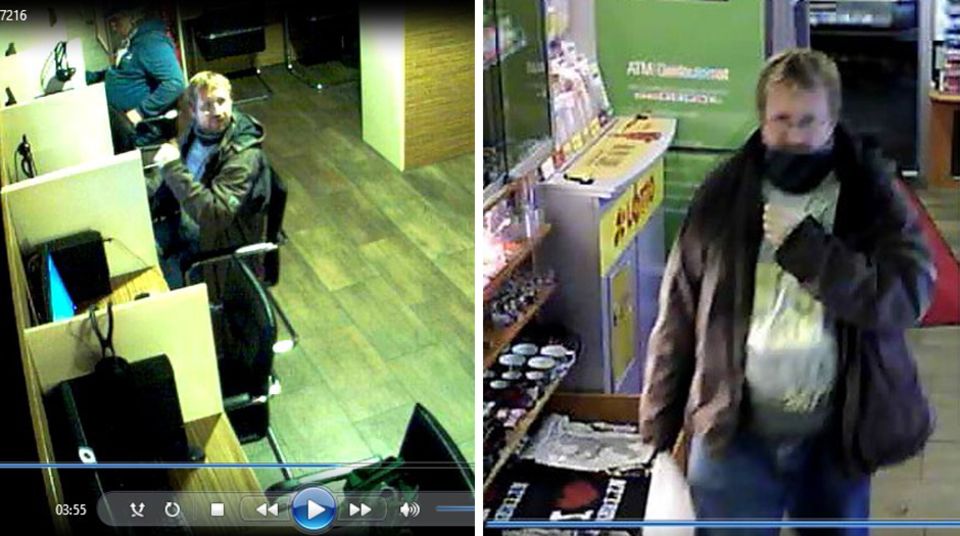 Die Bilder zeigen den Verdächtigen in einem Internetcafé in Berlin-Charlottenburg Die Bilder zeigen den Verdächtigen in einem Internetcafé in Berlin-Charlottenburg