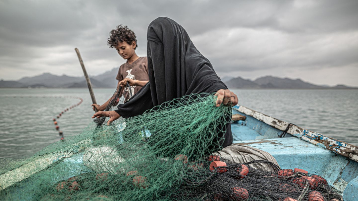 Eine Fischerin im Jemen Eine Fischerin im Jemen