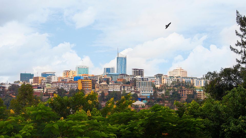 Das Geschäftsviertel von Kigali, der Hauptstadt von Ruanda Das Geschäftsviertel von Kigali, der Hauptstadt von Ruanda