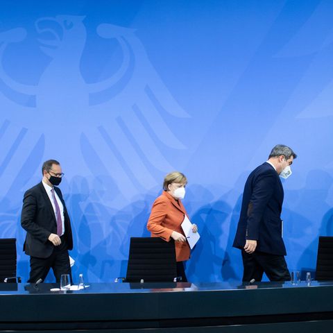 Michael Müller, Angela Merkel, Markus Söder, Olaf Scholz