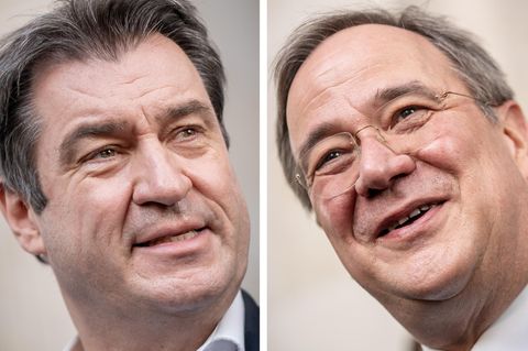 Markus Söder (li., CSU), und Armin Laschet (CDU)