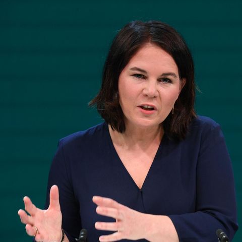 Annalena Baerbock während ihrer Antrittsrede als Kanzlerkandidatin der Grünen